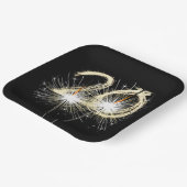 Assiettes En Carton Sparklers du 20e anniversaire sur Noir (Angulaire)