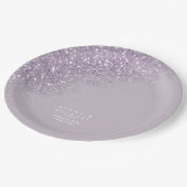 Assiettes En Carton Sparkles Mariage Mauve ID889 (Angle)