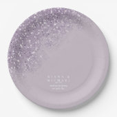 Assiettes En Carton Sparkles Mariage Mauve ID889 (Devant)