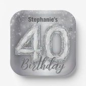 Assiettes En Carton Sparkling Chic Silver G|am Gemstone 40e anniversai (Recto)