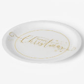 Assiettes En Carton Sparkly Gold Joyeux Noël Topographie (Angle)