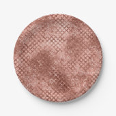 Assiettes En Carton Sparkly Rose Gold Circles Rose luxe étincelant (Devant)