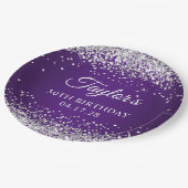 Assiettes En Carton Sparkly Silver Parties scintillant Royal Purple 30 (Angle)