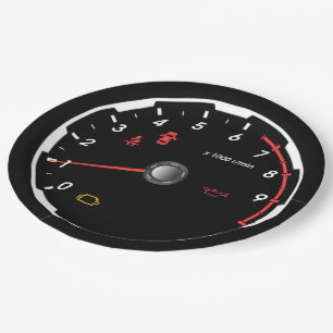 Assiettes En Carton Speedometer - Louveur de voiture Tachomètre