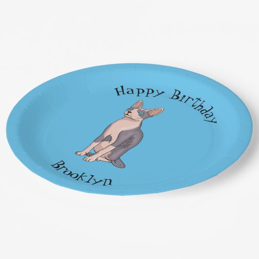 Assiettes En Carton Sphynx cat (Angle)