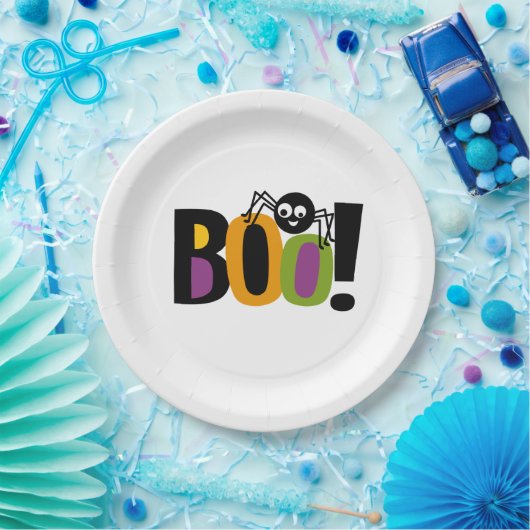 Assiettes En Carton Spider BOO Halloween (Fête)
