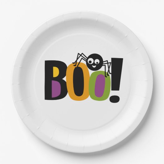Assiettes En Carton Spider BOO Halloween (Devant)