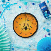 Assiettes En Carton Spider Web Bats Orange Black Kids Halloween Party (Fête)