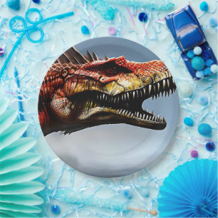 Assiettes En Carton Spinosaurus Dinosaure, Plaques en papier