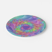 Assiettes En Carton Spirale arc-en-ciel Pastel (Angle)