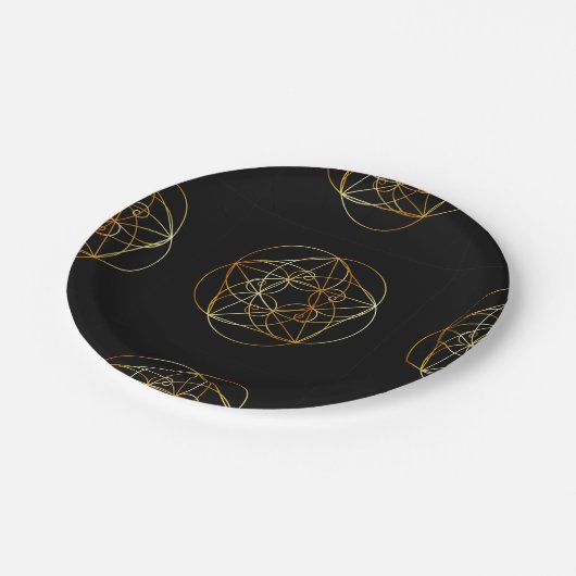 Assiettes En Carton Spirale de Fibonacci la géométrie sacrée (Angle)