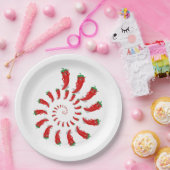 Assiettes En Carton Spirale de Pepper Diva Rouge (Fête)