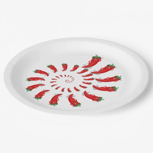 Assiettes En Carton Spirale de Pepper Diva Rouge (Angle)