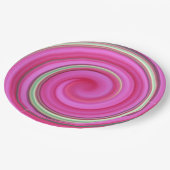 Assiettes En Carton spirale rose et verte (Angle)