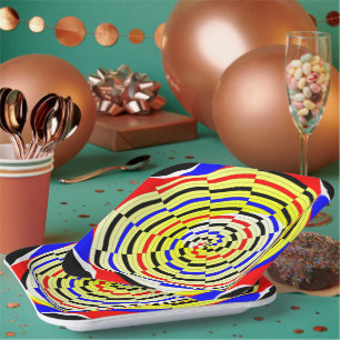 Assiettes En Carton Spirales jaunes par Kenneth Yoncich