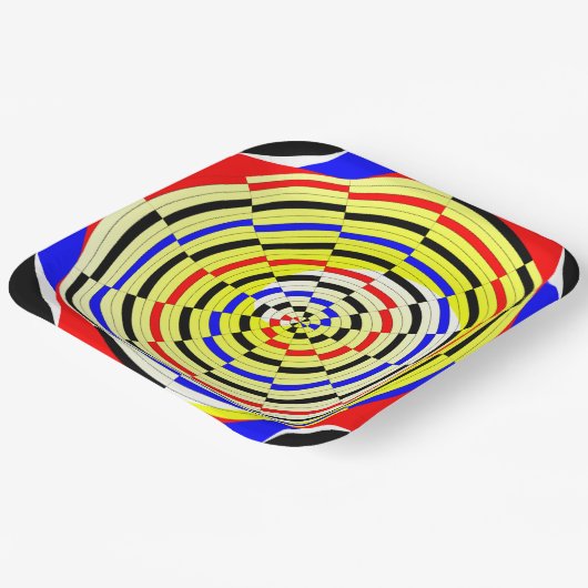 Assiettes En Carton Spirales jaunes par Kenneth Yoncich (Angulaire)