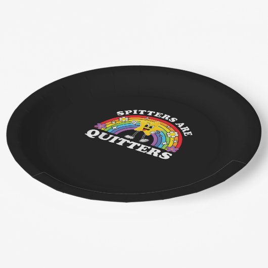 Assiettes En Carton Spitters Sont Des Quitters Inappropriés Edgy Adult (Angle)