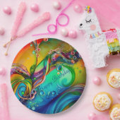 Assiettes En Carton Splash ! Bulles colorées Abstrait Anniversaire (Fête)