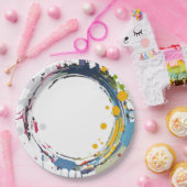 Assiettes En Carton Splash couleur (Fête)