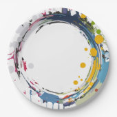 Assiettes En Carton Splash couleur (Devant)