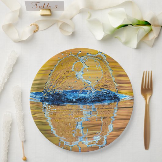 Assiettes En Carton Splash le soir d'automne (Mariage)