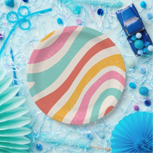 Assiettes En Carton Splash & Serve - Plaque Papier Parfait Pool Party (Fête)
