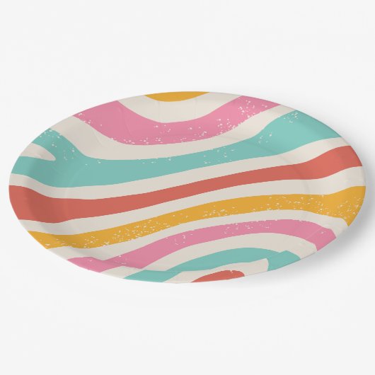 Assiettes En Carton Splash & Serve - Plaque Papier Parfait Pool Party (Angle)