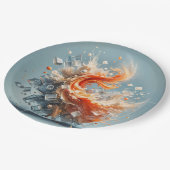 Assiettes En Carton Splash tropical (Angle)