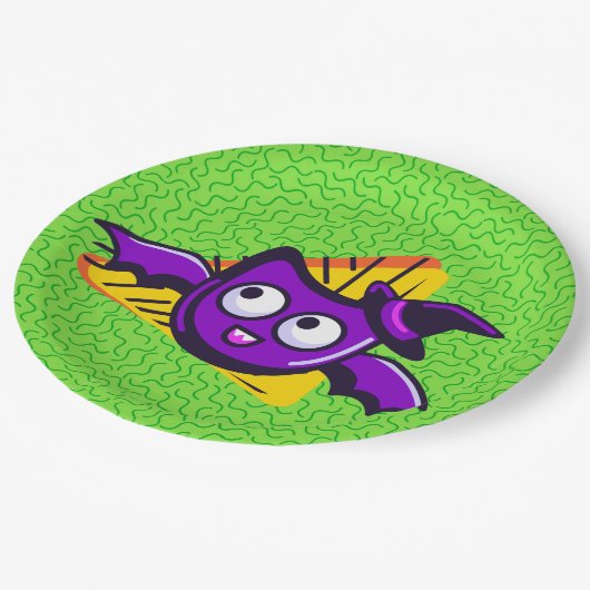 Assiettes En Carton Spooktacular Bats Halloween Plates - Green (Angle)