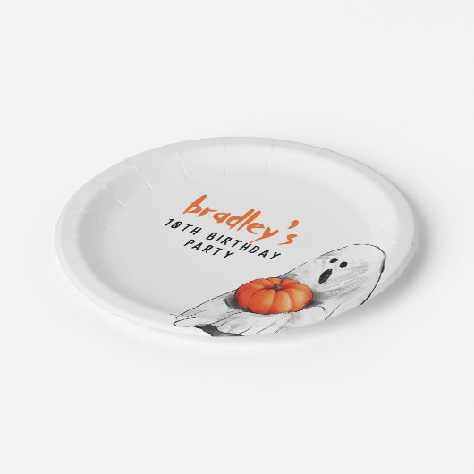 Assiettes En Carton Spooktacular Party Halloween Ghost Boy Anniversair (Angle)