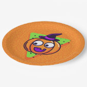Assiettes En Carton Spooktacular Pumpkin Halloween Plates - Orange (Angle)