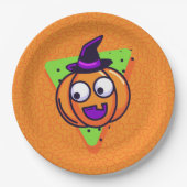 Assiettes En Carton Spooktacular Pumpkin Halloween Plates - Orange (Devant)