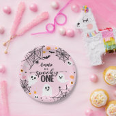 Assiettes En Carton Spooky One Pink Halloween Ghost (Fête)