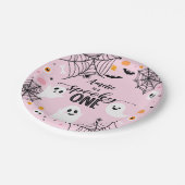 Assiettes En Carton Spooky One Pink Halloween Ghost (Angle)