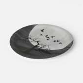 Assiettes En Carton Spooky Ravens Flying Against the Full Moon (Angle)