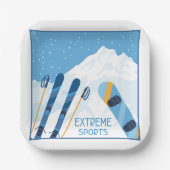 Assiettes En Carton Sports d'hiver extrêmes (Recto)