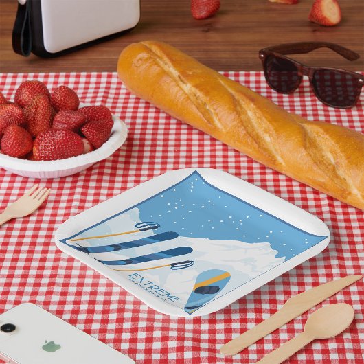 Assiettes En Carton Sports d'hiver extrêmes