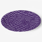 Assiettes En Carton Spots et rayures 2 - Violet (Angle)