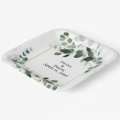 ASSIETTES EN CARTON SPRING BEAUTY BOTANICAL VERT MARIAGE (Angulaire)
