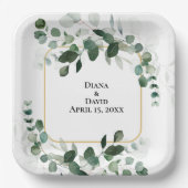 ASSIETTES EN CARTON SPRING BEAUTY BOTANICAL VERT MARIAGE (Recto)