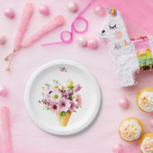 Assiettes En Carton Spring Blossom Bouquet with Butterfly (Fête)