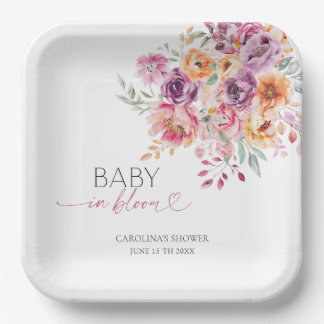 Assiettes En Carton Spring Boho Garden Floral Baby In Bloom