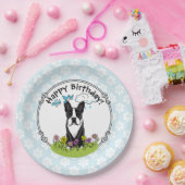 Assiettes En Carton Spring Boston Terrier (noir) Mignonne chien (Fête)