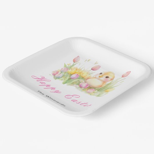 Assiettes En Carton Spring Chick Easter Brunch (Angulaire)