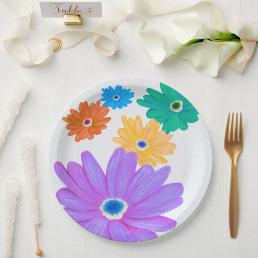 Assiettes En Carton Spring Flowers (Mariage)