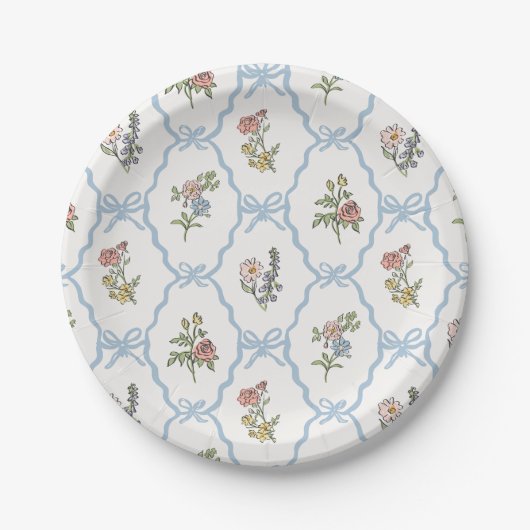Assiettes En Carton Spring Garden Party Pastel Floral Coquette (Devant)