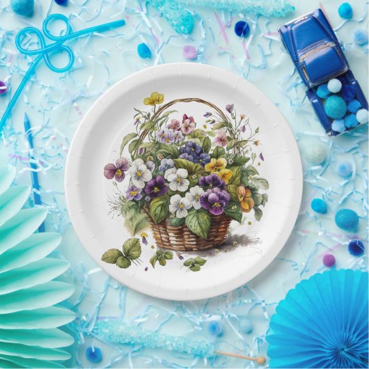 Assiettes En Carton Spring Pansy (Fête)