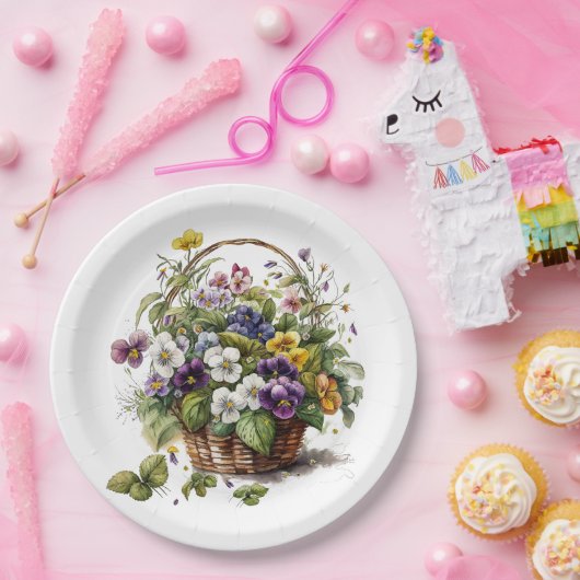 Assiettes En Carton Spring Pansy (Fête)
