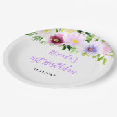 Assiettes En Carton Spring Purple Floral Birthday (Angle)