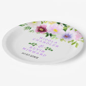 Assiettes En Carton Spring Purple Flowers with Foliage (Angle)